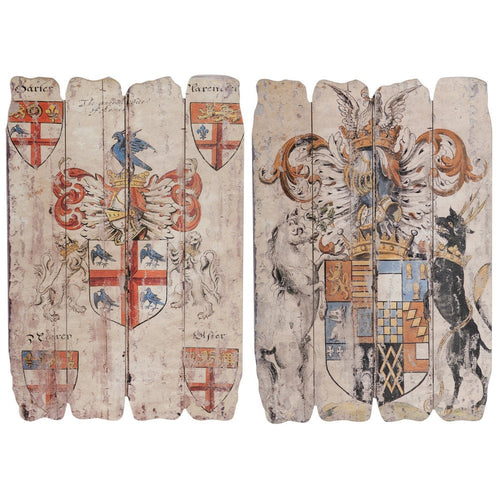 Wall Art Plaque Set of 2 | Multicolor Decorative Wood Panels