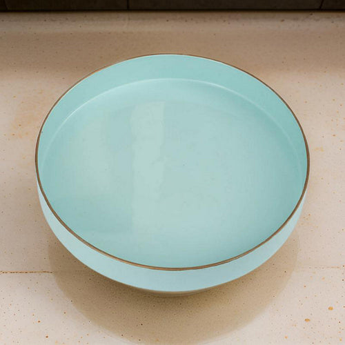 Mimosa Accent Tray | Round Plastic | Turquoise Blue