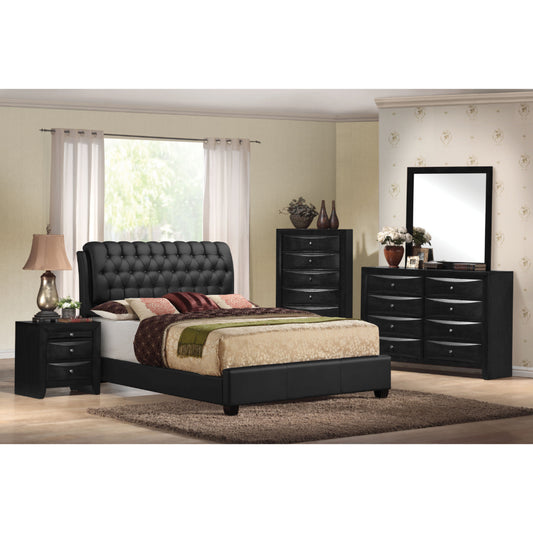 Ireland II Queen Bed (Button Tufted), Black By Casagear Home