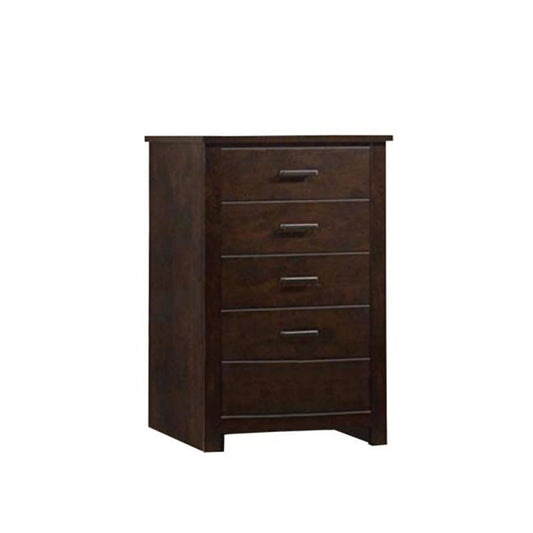 Wooden Chest with Five Drawers, Mahogany Brown By Casagear Home