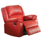 Leather Rocker Recliner Chair, Red