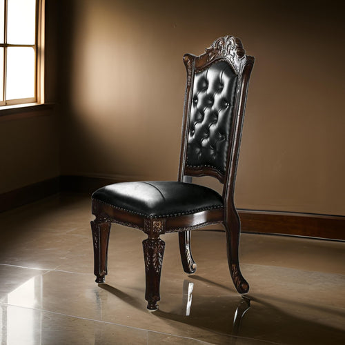 Haven Dining Side Chair Set of 2 | 27" | Vegan Faux Leather | Brown