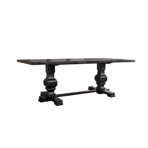 Clarence Dining Table | Rectangular Top | Double Pedestal | Vintage Black