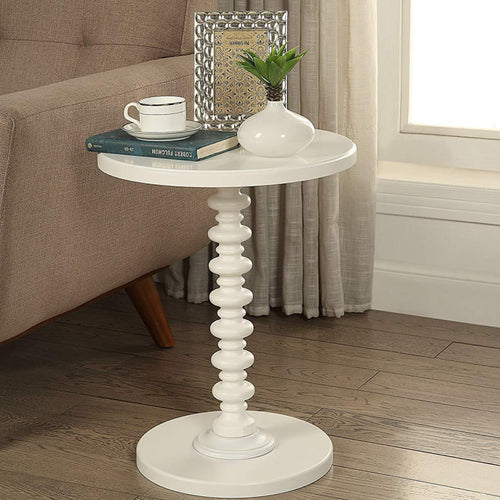 Nova Side Table | Round Top | Sleek Design | White