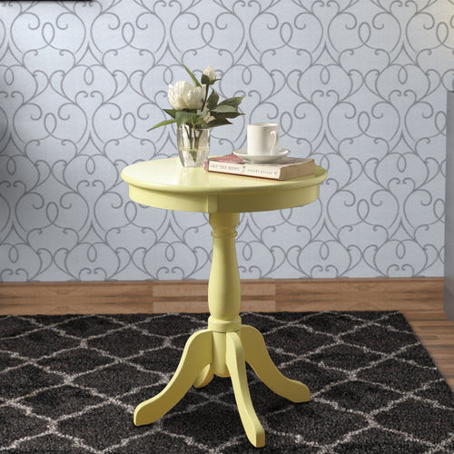 Clairmont Side Table | Round Top | Pedestal Base | Yellow