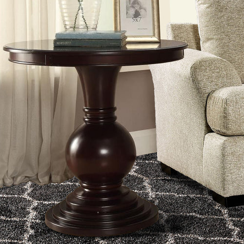 Alyx Accent Table | Sleek Pedestal | Espresso Finish