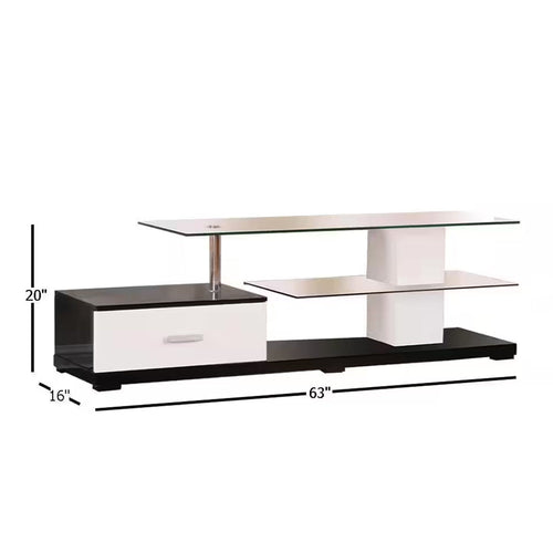 Affable TV Stand | White & Black Finish