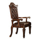 Leather Upholstered Arm Chair in Cherry Brown