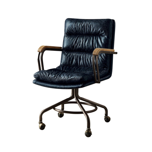 Metal & Leather Executive Office Chair, Vintage Blue-ACME
