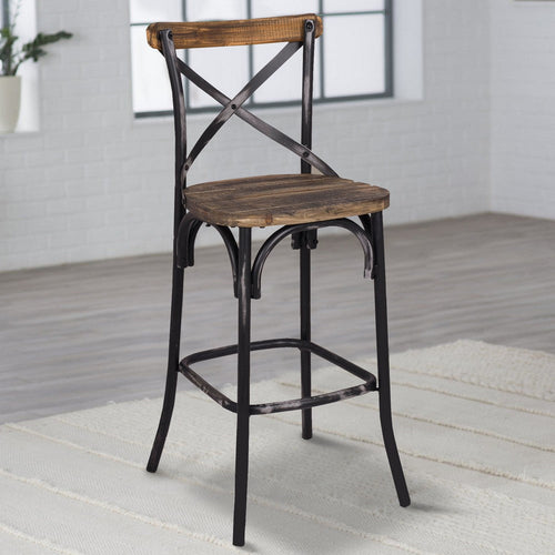 Zaire Barstool Chair | Walnut & Antique Black