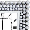 20 Inch Mirrored Wall Clock with Jeweled Accents, Silver