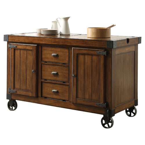 Kitchen Cart | Wood | Antique Tobacco Brown Finish
