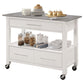 Kitchen Cart With Stainless Steel Top, Gray & White - ACME