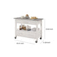 Kitchen Cart With Stainless Steel Top, Gray & White - ACME