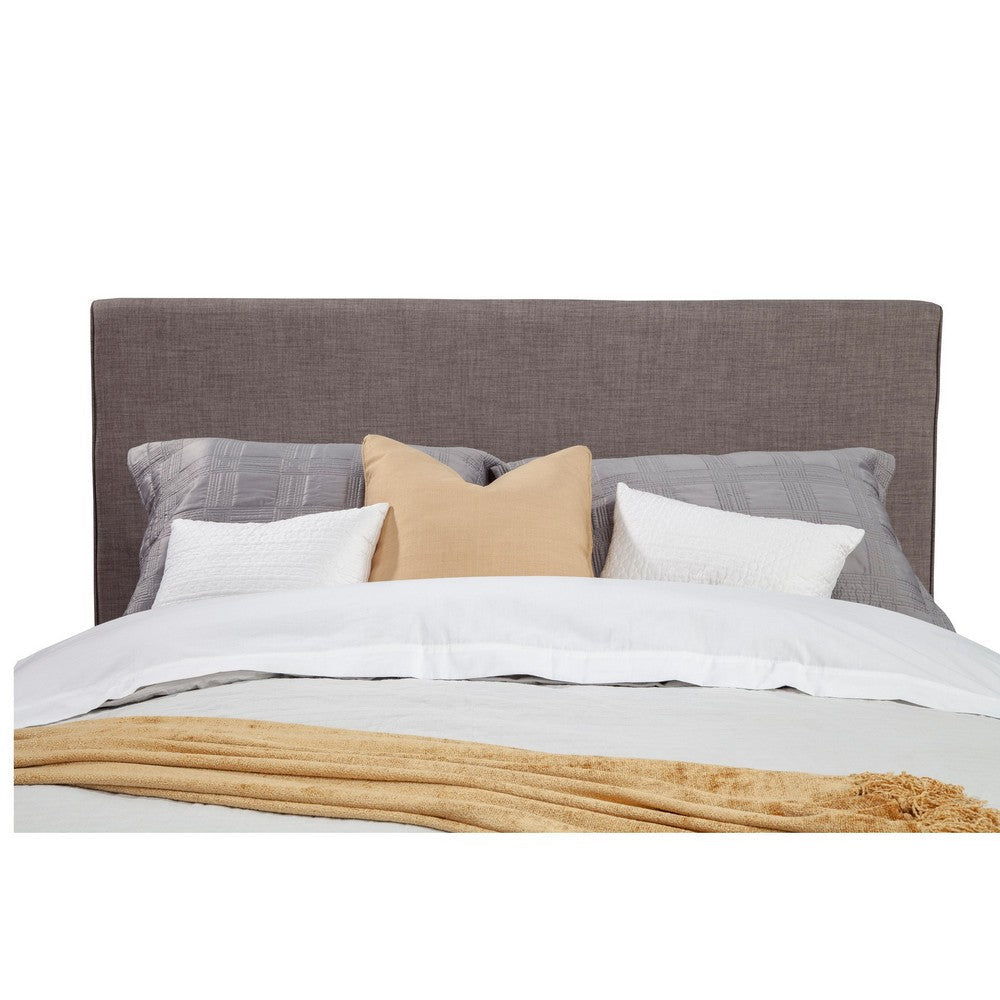 Fabric Upholstered Wooden California King Size Platform Bed Gray APF-1296CK