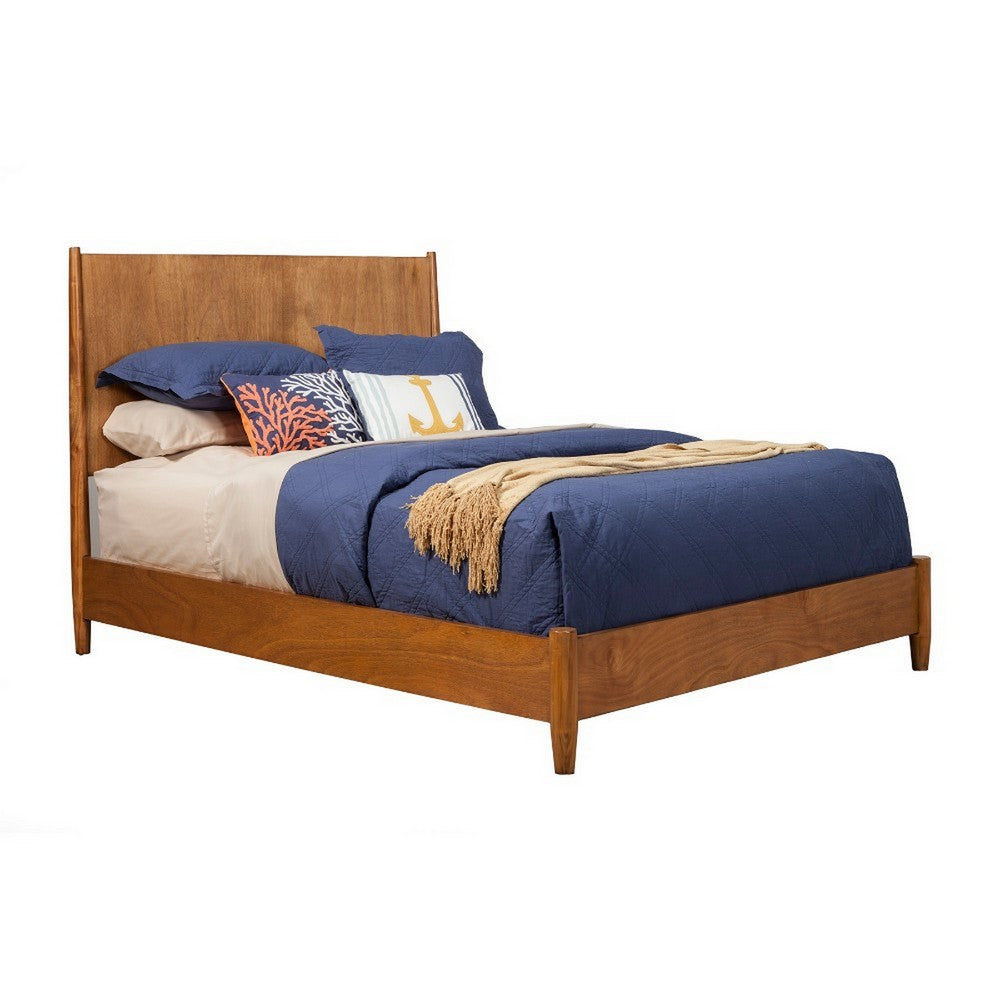 Full Size Panel Bed Of Mahogany Wood, Acorn