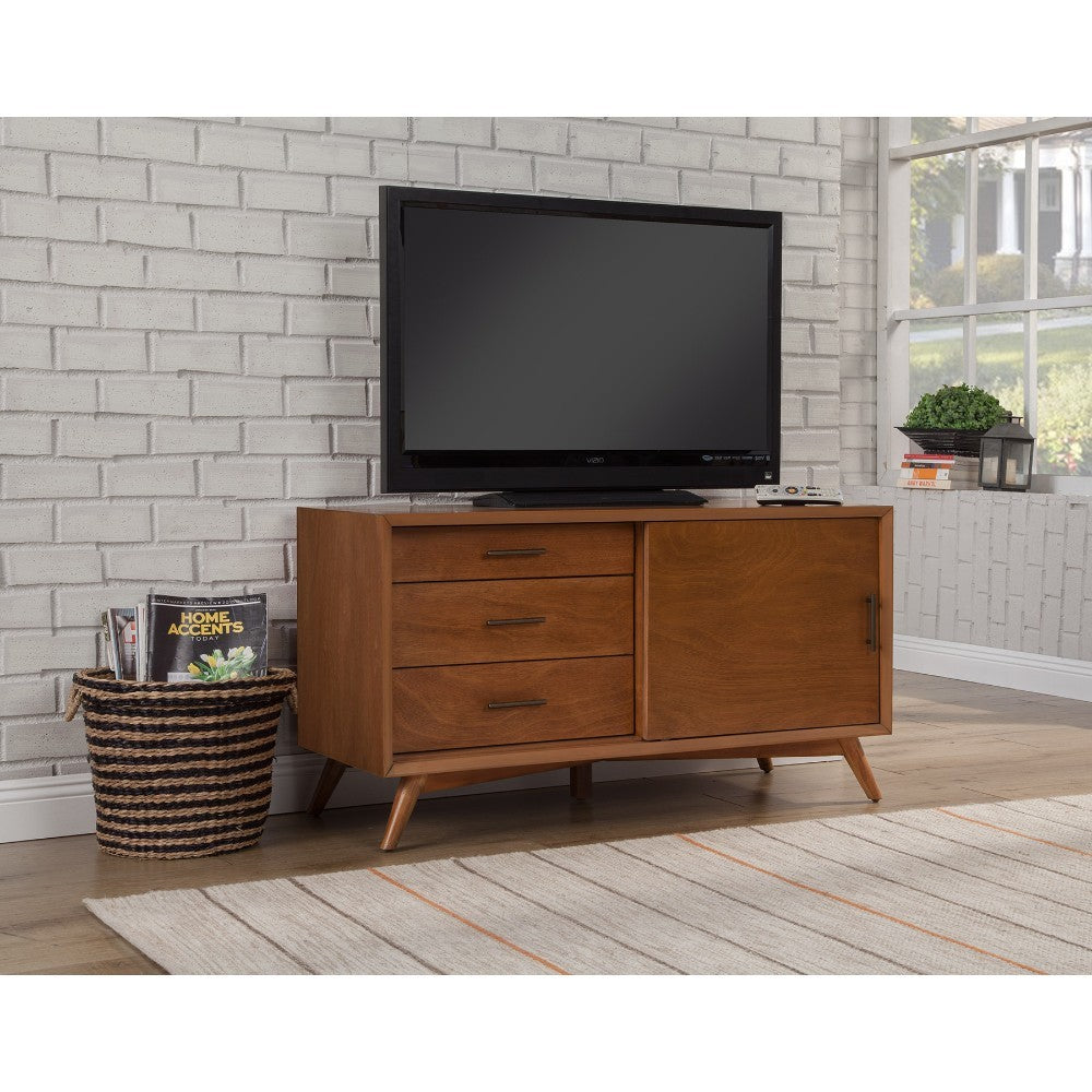 Notable Mahogany Wood Small TV Console, Acorn