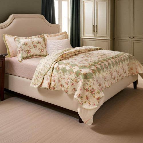 Denali 2 Piece Twin Size Quilt Set | Floral Prints | Multicolor