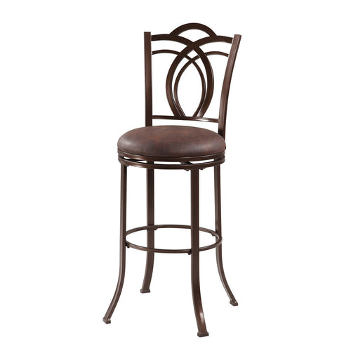 Barstool | Cushioned Swivel Seat | Flared Legs | Brown