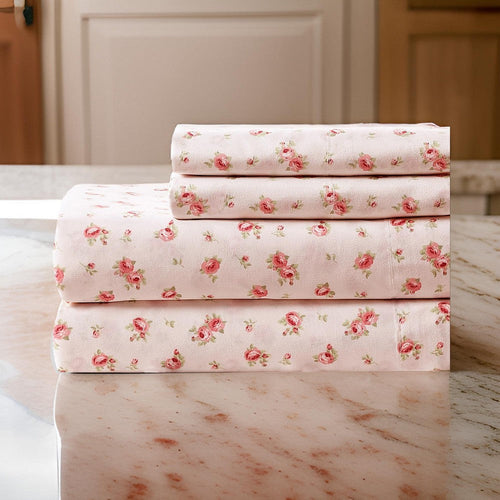 Melun 3 Piece Twin Sheet Set | Rose Sketch | Pink