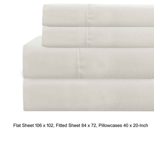 Lanester Cal King Sheet Set | 4 Piece | Deep Pocket | White