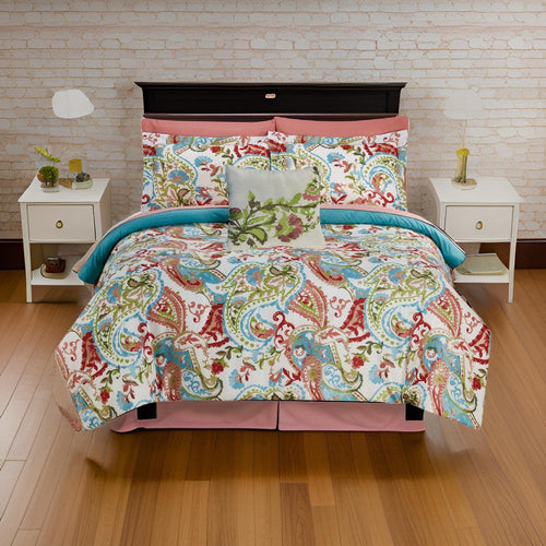 Caen Comforter Set | 8 Piece Full | Reversible | Multicolor