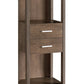 Transitional Wooden Pier with 4 Open Shelves and 2 Drawers, Brown by Casagear Home