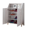 2 Door Wooden Shoe Cabinet with Top Shelf Storage, White by Casagear Home