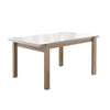 Rectangular Wooden Dining Table with Straight Legs, White and Brown by Casagear Home