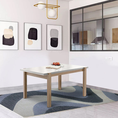Dining Table | Rectangular | Straight Legs | White & Brown