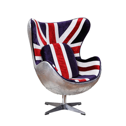 Balloon Chair | Union Jack | Swivel | Aluminum Patchwork | Multicolor