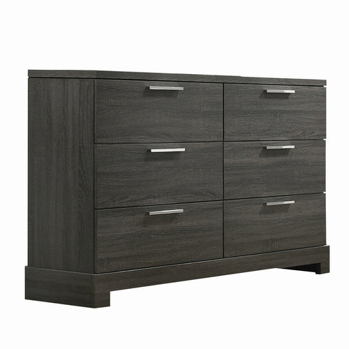Dresser | Wood | 6 Drawer | Bracket Legs | Oak Gray