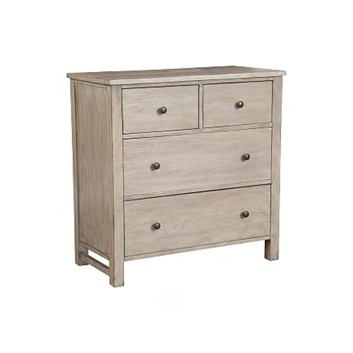 4 Drawer Transitional Style Chest with Wood Grain Details, Gray