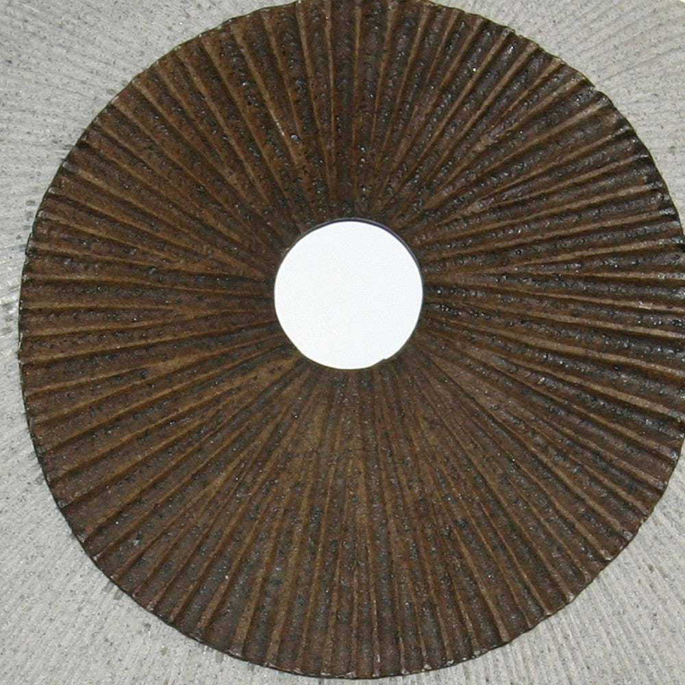 Round and Ribbed Double Layer Sandstone Wall Art, Medium, Brown and Gray