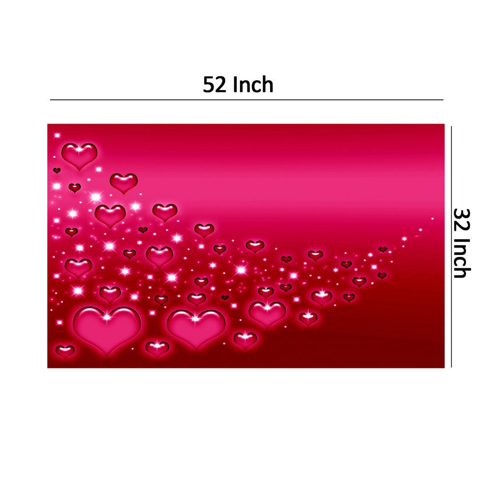 Contemporary Valentine Themed Rectangle Shape Wall Art Red BM205842