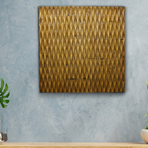 Wall Decor | Wood | Patterned Carving | Modern Style | Large | Gold
