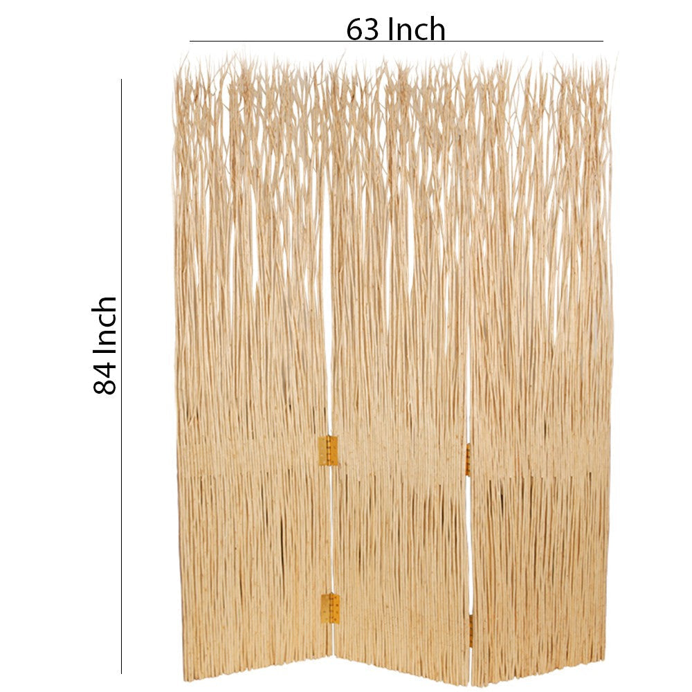 3 Panel Foldable Screen with Willow Branches Natural Brown BM205938
