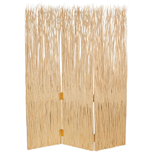 3 Panel Foldable Screen with Willow Branches, Natural Brown