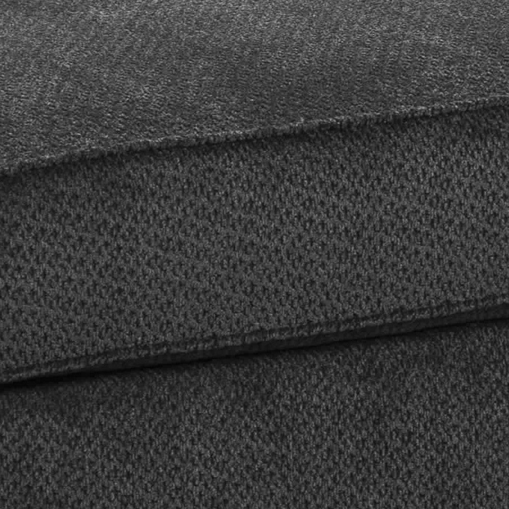 44’ Textured Upholstered Dual Layer Ottoman Charcoal Gray By Casagear Home BM206318