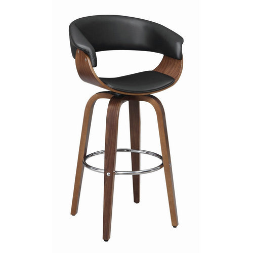 Barstool | Faux Leather | Swivel | Spider Legs | Brown & Black