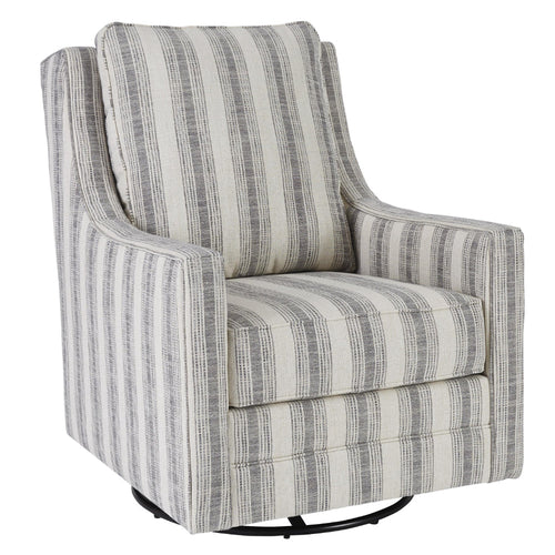 Accent Chair | Swivel Glider | Gradient Stripes | Fabric | Gray & White