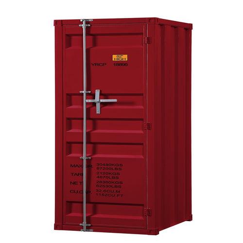 Wardrobe | Single Door | Double Storage | Cremone Bolt | Red