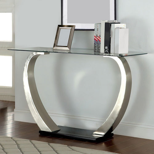 Sofa Table | Curved Pedestal Base | 48" | Black & Gray