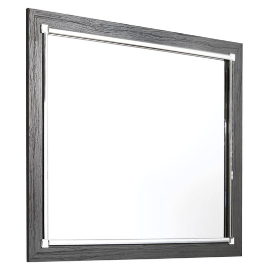 41" X 35" Bedroom Mirror with Wood Frame, Gray By Casagear Home