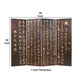 36" 4 Panel Screen Divider with Chinese Script, Brown & Gold By Casagear Home