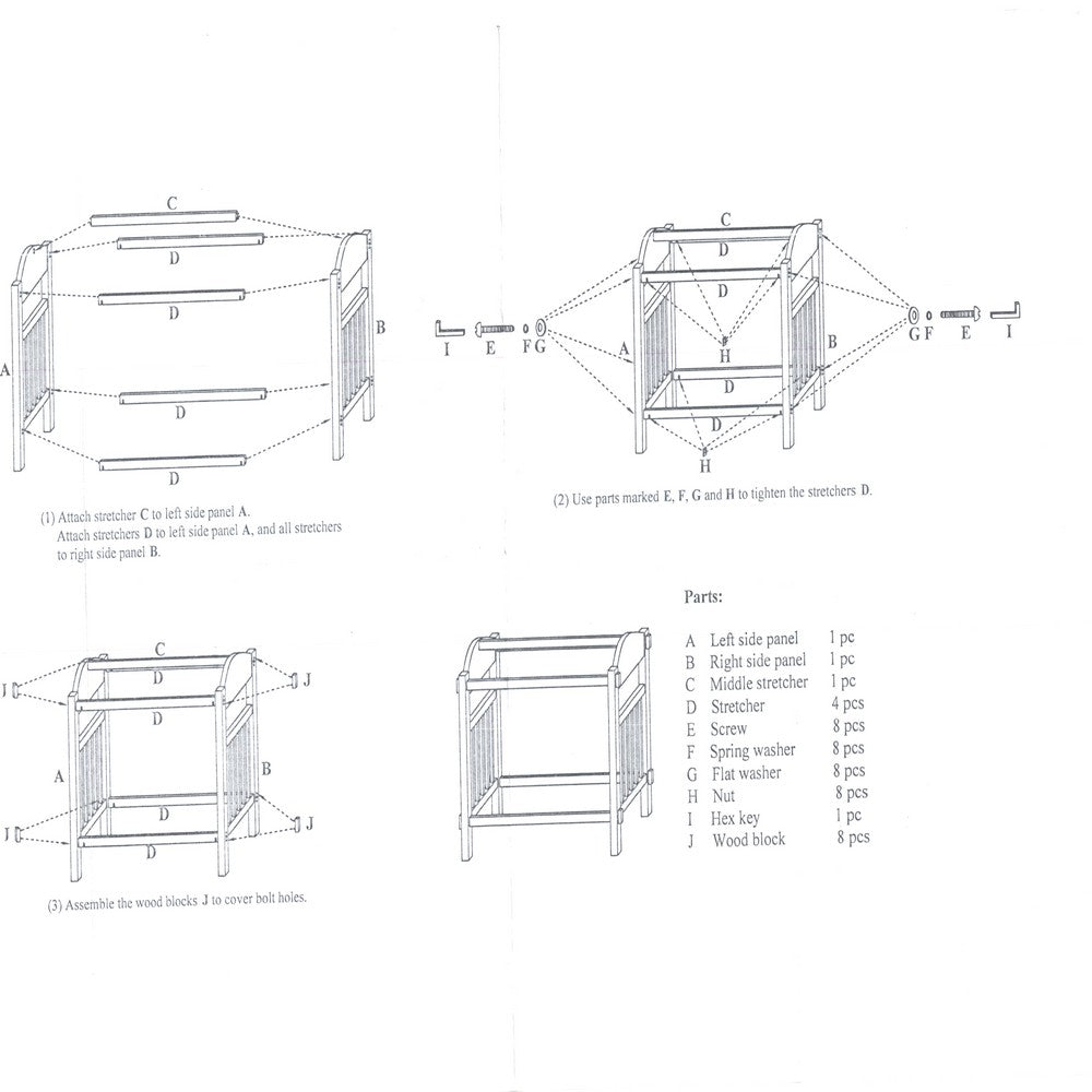 Quilt Rack | Mission Style | 3 Hanging Bars | Scrolled Top | Brown