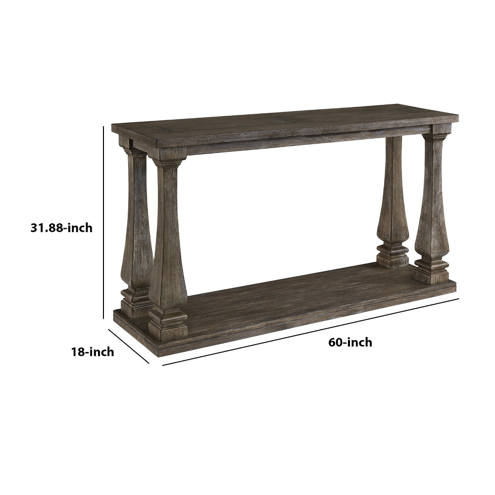 Sofa Table | Rectangular | Baluster Legs | Wood | Gray BM210854