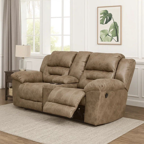 Loveseat | Wood Dual Recliner | Storage Console | Gray