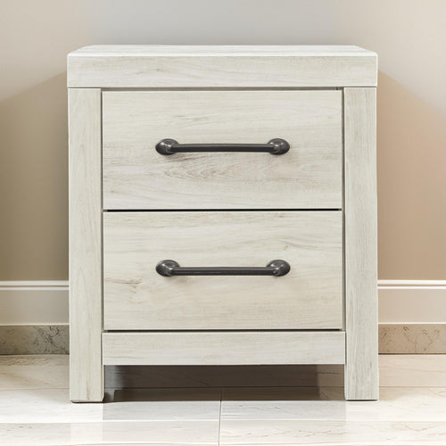 Nightstand | Transitional | 2 Drawer | Bar Handles | White