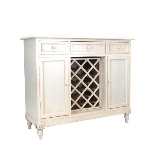Sideboard | Transitional | Built In Wine Rack | White